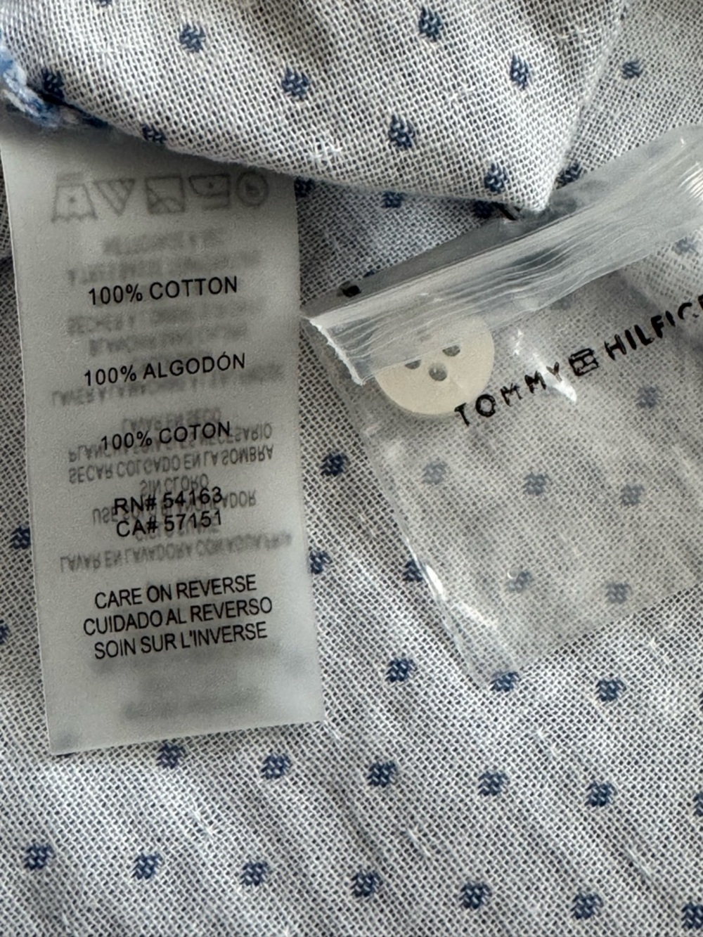 NWOT Tommy Hilfiger Blue Sleeveless Button-Front Polka Dot Shirt Dress Size 8 - Picture 11 of 16